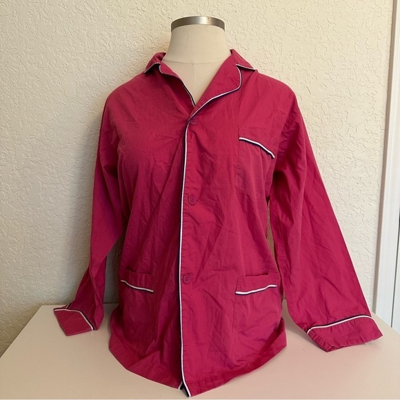 Vintage Christian Dior pink button down pajama shirt - Picture 1 of 12